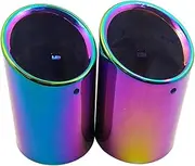 2pc Stainless Steel Tail Throat Car Exhaust Muffler Tube Exhaust tip Deafener Compatible For BMW X1 F48 2016 2017 2018 2019 Accessories 2pcs(Style 2)