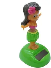 Dreuhuing Solar Dashboard Ornaments | Solar Powered Swinging Hawaiian Girl Dancing Figure Dashboard Decorations - Desktop Ornaments Grass Skirt Car Supplies for Auto & Home