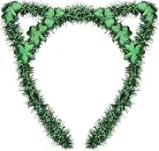 St Patrick's Day Clover Shamrock Headband Green Cat Ear Headbands Hairband for Costume Party Festival Headpiece Cute Saint Patrick's Day Hair Accessories Ornaments Headwear