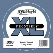 D'Addario PSB028W ProSteels Bass Guitar Single String, Long Scale, .028