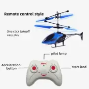 Mini RC Drone Rechargeable Helicopters Drone Toys Induction Aircraft Hover BLUE