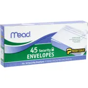 Mead #10 Security Envelopes, Press-It Seal-It, 45 per Box