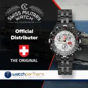 CX SWISS MILITARY AIRFORCE 1 EVO WATCH SWISS ETA CHRONO FLIGHT CALC 200m WR SILV