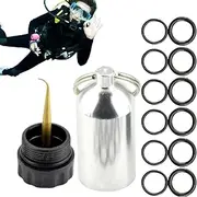 Diving O-Ring Set - Mini Diving Bottle, Diving Bottle Keychain with O-Ring | Portable Aluminum Alloy Body, 12 Mini Accessories for Most Tank Valves, Backpack Tag