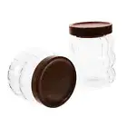 Vertical Stripes Glass Storage Containers Wooden Lids Terrarium Tank Candy