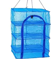 Foldable Hanging Mesh Dryer,Drying Rack 4 Layers Folding Fish Mesh | Vegetable Fish Dish Screen Hanging Foldable Drying Mesh Storage Bag with Two-Way Separating Zippers