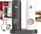 CIRCLE JOY Electric Salt and Pepper Grinder Set Rechargeable Pepper Mills with D