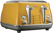 DeLonghi Icona Capitals Yellow 4 Slice Toaster