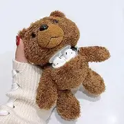 [Guppy] for AirPods Pro Case Girls 3D Cartoon Cute Teddy Bear Doll Plush Fluffy Warm Carrying Case Soft Protective AirPod Pro Case Cover Accessories for Airpods 3