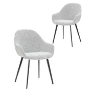 Simplife Set of 2 Fido black and white boucle fabric dining chairs