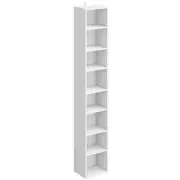 Tall Narrow Bookshelf 8 Tiers, Compact Corner Bookcase, Easy to Match 1 White