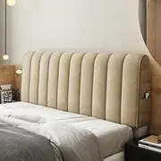 Queen King Bed Head Cover,Soft Diamond Velvet Cotton Quilted Bed Headboard Slipcover Single Double Wooden Leather Fabric Bed Backrest Protector Headboards Cover Bedroom Decoration,Brown-Length:150cm