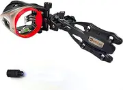 5-Pin Bow Sight for Compound Bows – Micro Adjustable Archery Sight with 0.019" Fiber Optics and Hunting Bow Sight Light.