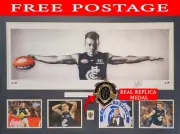 PATRICK CRIPPS WINGS 2024 BROWNLOW & REPLICA BROWNLOW MEDAL FRAMED PICTURE