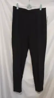 Anthropologie Slacks Women Medium Black Side Zip Ankle Zip Pleated Hi Rise