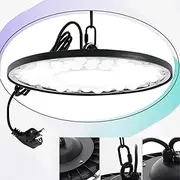 PORIYA 100W/300W/500W UFO LED High Bay Lights,6500K&IP 65 Waterproof LED Light,Hanging with Hook/Chain/Plug for Factory Warehouse Workshop Store Garage Gym Industrial Shed Factory (500W)