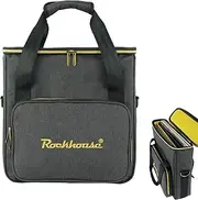 Rockhouse Vinyl Record Storage Bag Carrying Case with Shoulder Strap, DJ Travel Albums Carrier Holds 10 Standard 12 inch LP Records