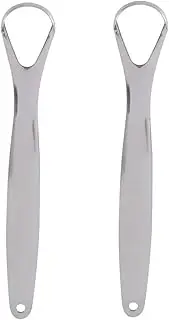 Leadigol 2PCS Metal Tongue Scraper,Stainless Steel Oral Tongue Cleaner Tongue Brush Reusable Tongue Scraper for Oral Care