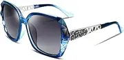 [FEISEDY] Polarized Sunglasses for Women UV400 Protection Trendy Shiny Square Sun Glasses B2289