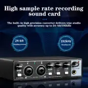 2x2 24-Bit/192KHz USB Audio Interface External Sound Card w/ Mic Preamp