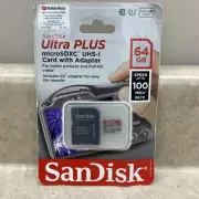 SanDisk Ultra Plus MicroSDXC UHS-l Card With Adapter 64GB FACTORY SEALED
