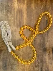 Orange Crystal Bead Garland with Jute Tassels - Bright Vibrate Orange Beads
