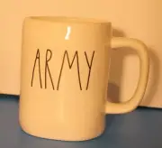 Rae Dunn Army Mug Artisan Collection Magenta White Ceramic Pottery