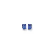 14k Yellow Gold Emerald Cut Tsavorite stud Earrings