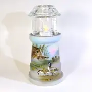 Fenton Giftshop Limited Edition Lighthouse Geese Cabin theme Hand painted signed