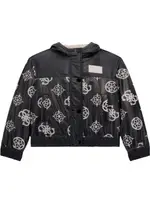GUESS Black Pink Logo Padded Jacket Size: 16, Polyamide