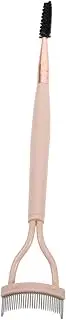 FRCOLOR Metal Eyelash Comb Set Dual Sided Lash Mascara Applicator Eyebrow Comb Lash Brush Women's Beauty Tool Pink Handle