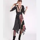 Desigual Gelia Bohemian Patchwork Handkerchief Midi Dress Size EU40/US 6 - NWT