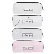 Marble Pen Leather Bag Cartoon Pencil Pocket Makeup for Case for Kids Adul