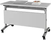 Folding Conference Table 3.9FT Portable Seminar Training Meeting Table Business Tables, Modern Long Folding Table with Wheels, Business Tables for Office Training Classroom