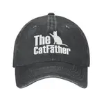 THE CATFATHER CAT DAD PET LOVER CASQUETTE 可調節牛仔帽太陽帽棒球帽