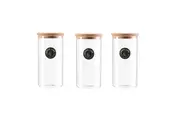 3 x Glass Jar Cork Lid Airtight Canister Food Kitchen Storage Container 1.3L
