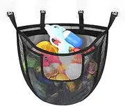 Bath Toy Storage, Large Capacity Hanging Mesh Bath Toy Holder with Hooks, Quick Dry Lightweight Multi-Use Basket Bin for Bedroom, Playroom