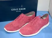 Womens Cole Haan ZeroGrand Sz 8.5B Wingtip Oxford Cabernet Suede W05373 ~W2#4