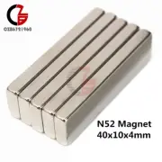 5PCS N52 Magnets 40x10x4mm Rectangle Cube NdFeB Magnetic Rare Earth Neodymium