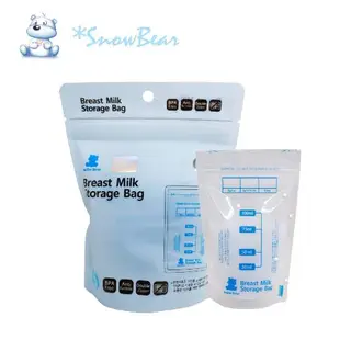 【韓國 Snowbear】雪花熊母乳冷凍袋100ML 30枚(初乳適用 母乳儲存袋 母乳冷凍袋 母乳保存)
