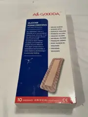 Silicone Foam Dressing 4”x12” - 10 Pack Post-Op for Wounds Adhesive All Goooda