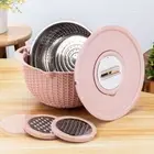 4 in 1 Pasta Rice Strainer Double-Layer Salad Spinner Kitchen Strainer Basket