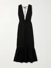 [lemlem] lemlem - Lelisa Ruffled Linen-blend Maxi Dress - Black - small small Black