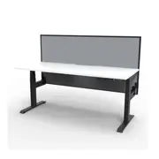 1800Mm Single Sided Workstation With Screen Nat White And Black