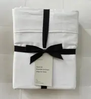 West Elm 400 TC ORGANIC SATEEN WIDE HEM Sheet Set ~King~ White NWT
