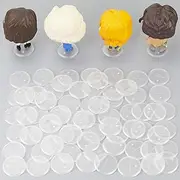 FIGURESLAB 56PCS Figure Stand Base with 120PCS Adhesive for Fuko Pop, 1.57 Inch Clear Round Plastic Bases No Peg, Doll Model Storage Organizer Display Holder Accessories for Action Figures