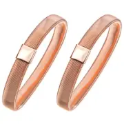 2 Pcs Wrist Cuff Elastic Band Spring Bracelet Fashion Upper Arm