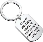 [ENSIANTH] New Driver Keychain Be Safe Have Fun Don’t Do Stupid Long Distance Gift Go Away to College Gift