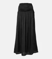 [Poupette St Barth] Poupette St Barth Carla satin maxi skirt AU 6 black