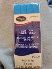Wrights ~ (PC200-069) - Single Fold Bias Tape - Turquoise, 4yd